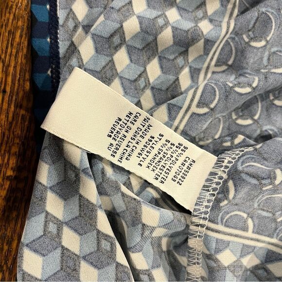 Max Studio Elegant casual geometric print long sleeve knee length Dress - Picture 12 of 14